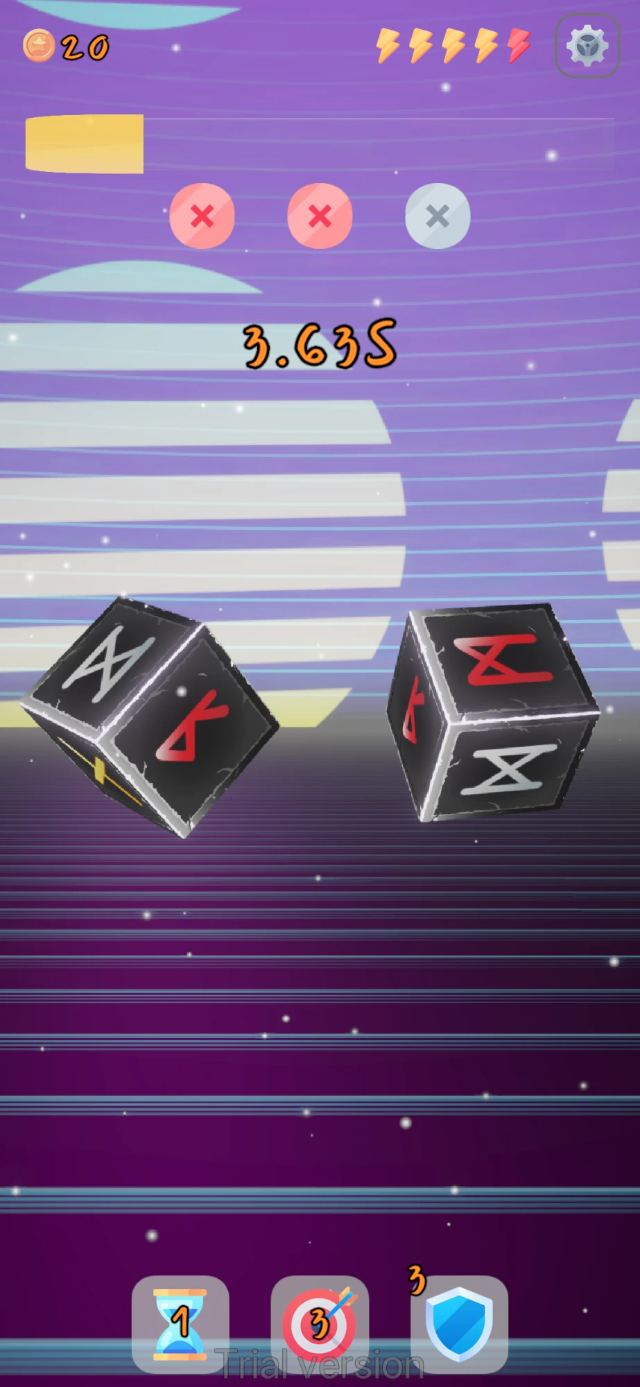 Toony Cubes gameplay with a countdown timer