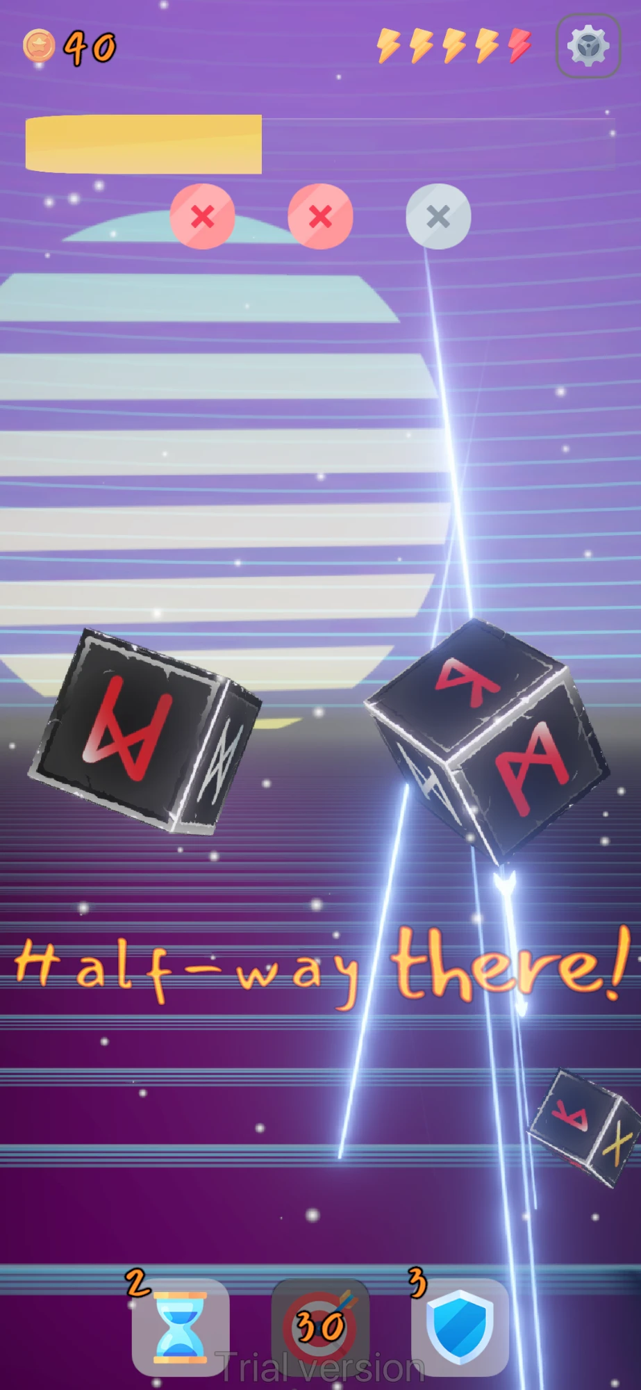 Toony Cubes halfway through a level